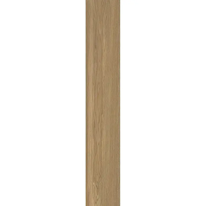 Feinsteinzeug in dunkelbrauner Holzoptik 20x120 - Italienische Fliesen -  - Helle braune Holzmaserungsoberfläche mit sichtbarer Naturtextur.