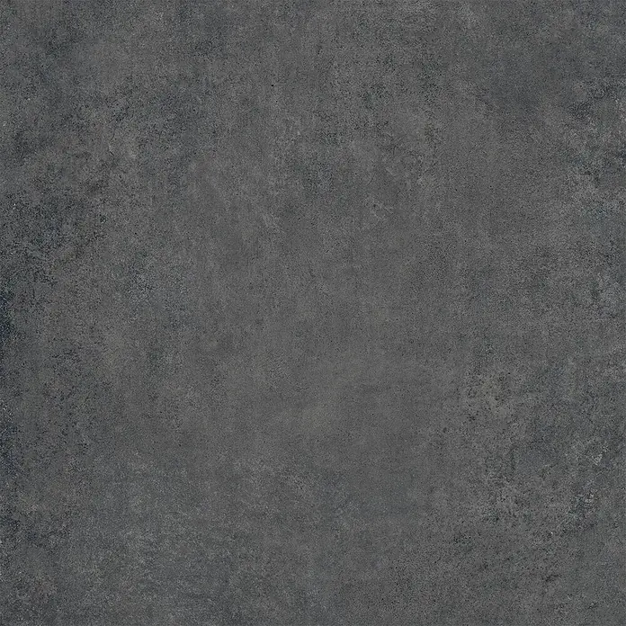 Feinsteinzeug in moderner schwarzer Betonoptik 80x80 - Italienische Fliesen -  - Dunkelgraue, strukturierte Oberfläche, ähnlich Beton oder Steinfliesen.