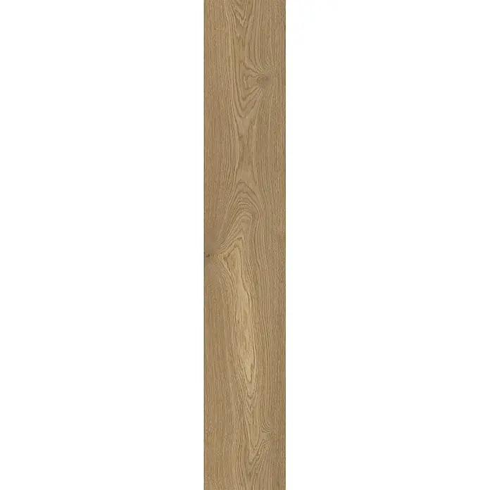 Feinsteinzeug in dunkelbrauner Holzoptik 20x120 - Italienische Fliesen -  - Mittelbraune Holzmaserung mit ausgeprägten, variierenden Mustern und natürlichen Wirbeln.