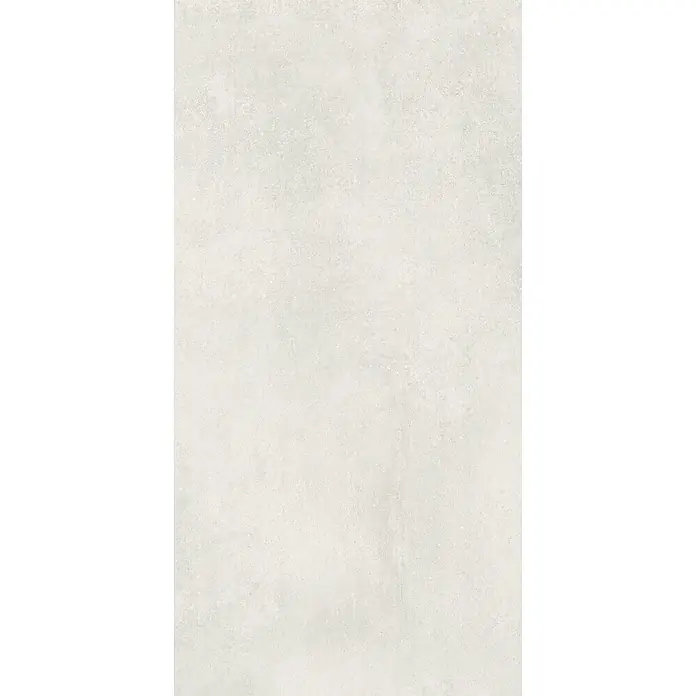 Feinsteinzeug in spachtelartiger weißer Harzoptik 60x120 - Ital. Fliesen -  - Gebrochen weiße texturierte Oberfläche, geeignet für Wände oder Böden.