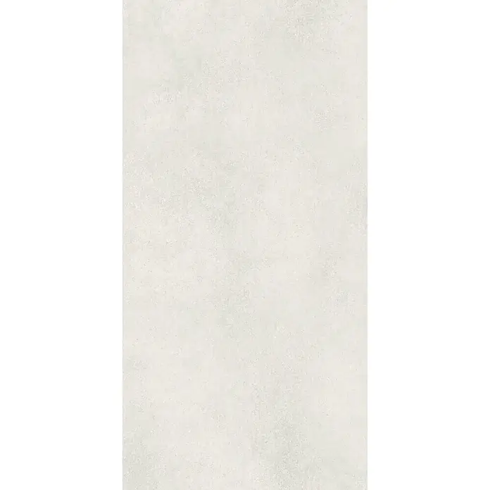 Feinsteinzeug in spachtelartiger weißer Harzoptik 60x120 - Ital. Fliesen -  - Hellgraue, leicht strukturierte Oberfläche, die Beton oder Stein ähnelt.