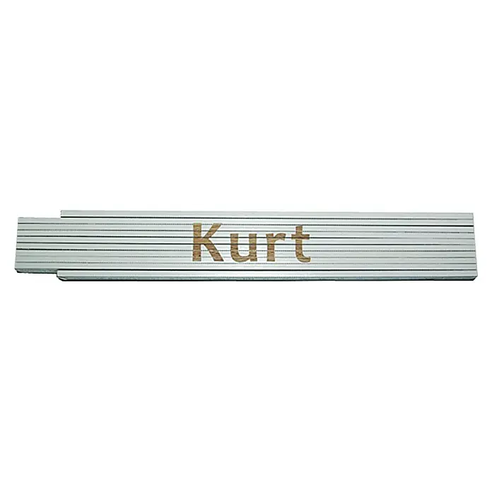 Zollstock - Aufdruck: Kurt, 2 m - Klappmeterstab mit dem Namen "Kurt" – ein praktisches Werkzeug für präzise Messungen und individuelle Kennzeichnung.