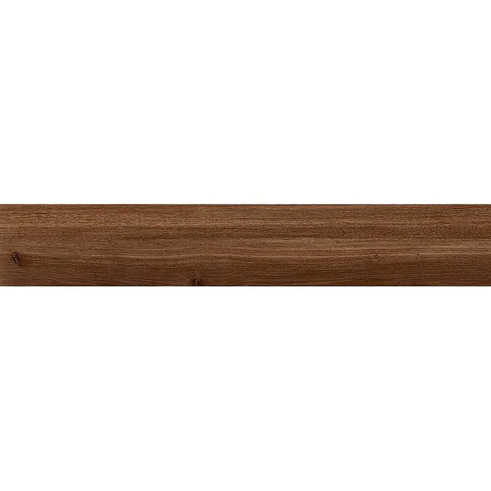 Feinsteinzeug in brauner Holzoptik 20x120 - Italienische Fliesen -  - Dunkelbraune Holzdiele mit natürlicher Maserung und Ästen.