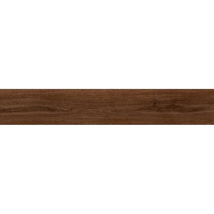 Feinsteinzeug in brauner Holzoptik 20x120 - Italienische Fliesen -  - Dunkelbraune Holzdiele mit natürlicher Maserung und Textur, geeignet für Boden- oder Wandverkleidung.