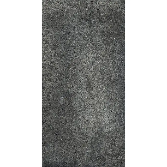 Feinsteinzeug in Pure schwarzer Steinoptik 60x120 - Italienische Fliesen -  - Dunkelgraue, raue Beton- oder Steinstruktur, geeignet für Böden oder Wände.