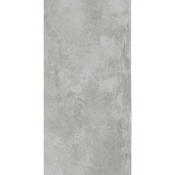 Feinsteinzeug in gewachster Rauch Betonoptik 60x120 - Italienische Fliesen -  - Hellgraue Betontextur mit subtilen Variationen und feinen Rissen.