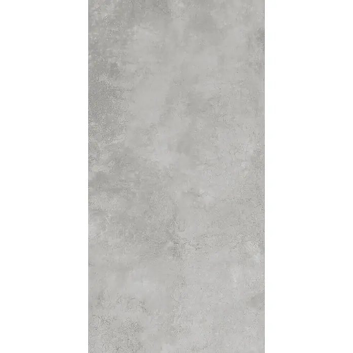 Feinsteinzeug in gewachster Rauch Betonoptik 60x120 - Italienische Fliesen -  - Hellgraue Betontextur mit subtilen Variationen und kleinen Rissen.
