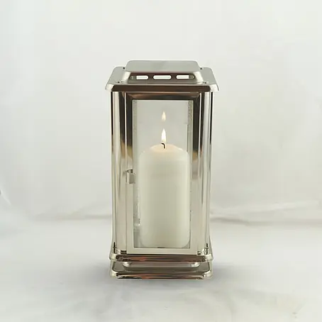 Grablaterne Royal, 12x12x23 cm, Edelstahl, Silber mit Bohrloch