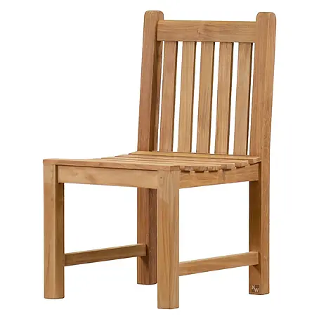 Teak Gartensessel ohne Armlehnen Massivholz wetterfest und pflegeleicht