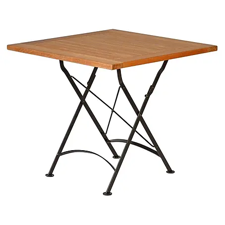Teak Klapptisch 80 x 80 cm wetterfest edel für Balkon Terrasse Garten