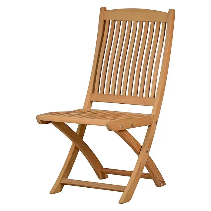 Klappstuhl Holz Teak Balkonstuhl Massivholz Gartenstuhl klappbar wetterfest -  - Klappbarer Holzstuhl mit Lattenrostsitz und Rückenlehne.