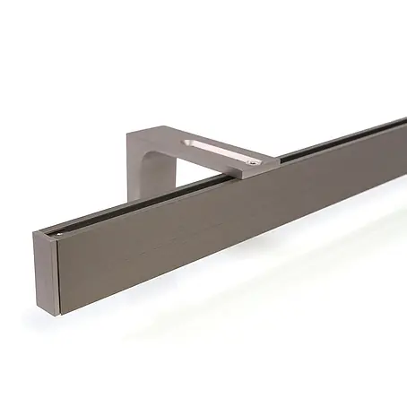 Gardinenschienen-Set Länge 210cm Loft 1-lauf Edelstahl-optik Aluminium
