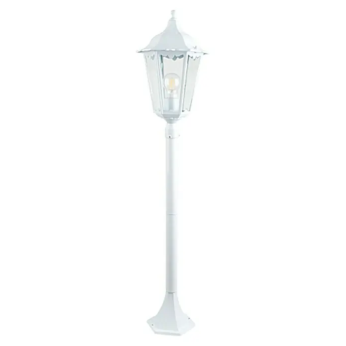 Starlux Turin Lámpara de pie para exterior - Color del marco: Blanco, Sin bombillas - Farola blanca de exterior con diseño decorativo.