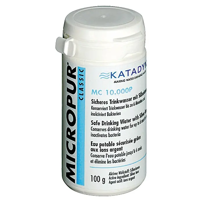 Katadyn Trinkwasserkonservierung Micropur Classic MC 10.000P - 100 g, Max. ausreichend für Flüssigkeitsmenge: 10.000 l, Pulver - Vorderansicht