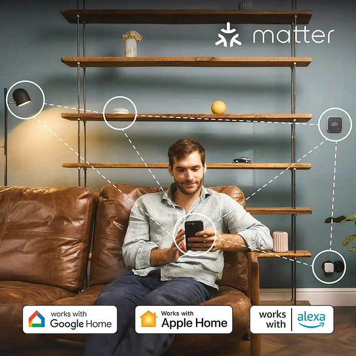 Tado Controlador inteligente Bridge X - Blanco, L x An x Al: 3,1 x 6 x 6 cm - Hombre controla dispositivos Matter con teléfono; compatible con Google Home, Apple Home, Alexa.