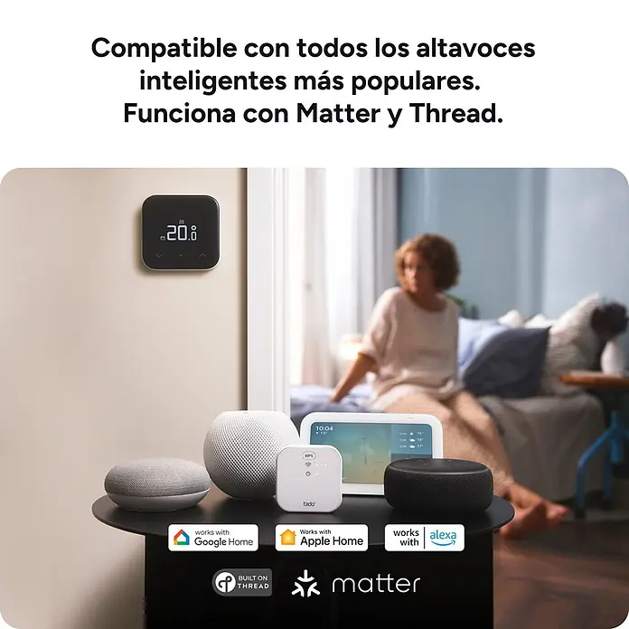 Tado Controlador inteligente Bridge X - Blanco, L x An x Al: 3,1 x 6 x 6 cm - Termostato inteligente y dispositivos de hogar inteligente con compatibilidad Matter, Thread, Google Home, Apple Home, Alexa.
