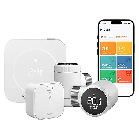 Tado Juego de termostato + 2 Cabezales Termoestáticos X + Bridge X