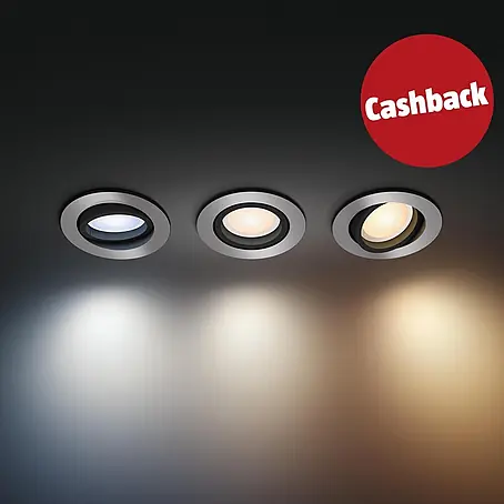 Philips Hue LED-Einbauleuchten-Set rund White Ambience Recessed Milliskin