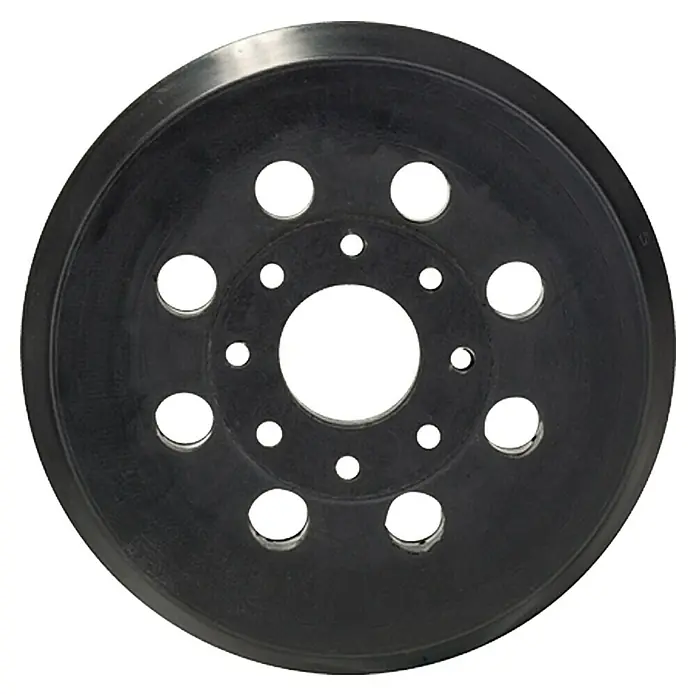 Bosch Schleifplatte PEX 220 A - Durchmesser: 125 mm - Schwarze Schleifscheibe mit mehreren Löchern, die für eine gleichmäßige Staubabsaugung sorgen. Ideal für Schleifarbeiten.