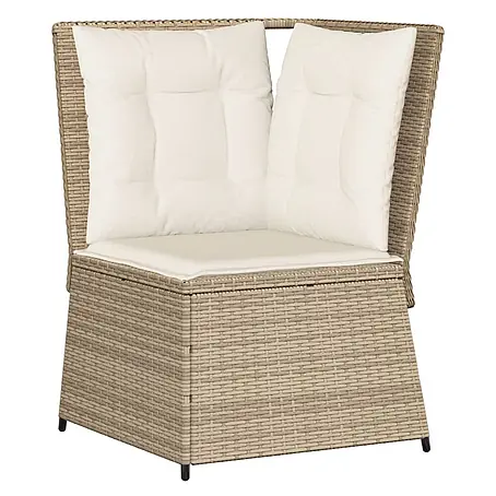 Furnicato Gartensessel aus PE-Rattan, Beige