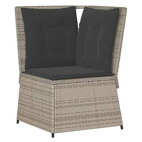 Furnicato Gartensessel aus PE-Rattan, Hellgrau