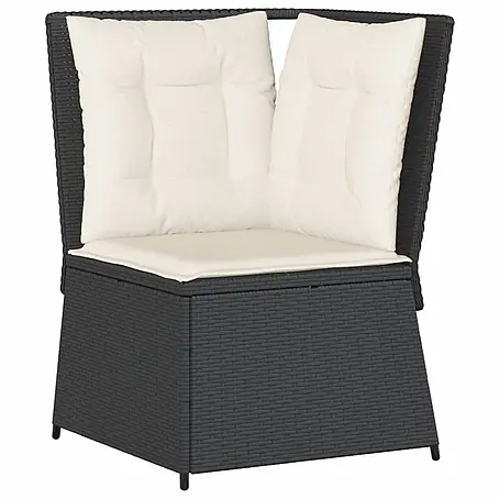 Furnicato Gartensessel aus PE-Rattan, Schwarz