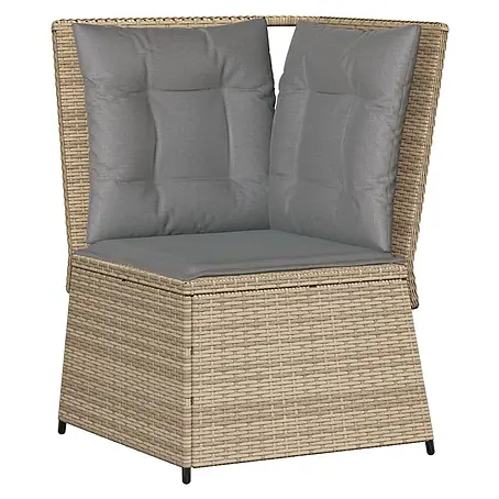 Furnicato Gartensessel aus PE-Rattan, Beige