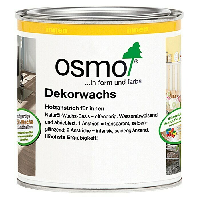 Osmo Dekorwachs (Weiß, 375 ml, Seidenglänzend, Naturöl-Wachs-Basis)