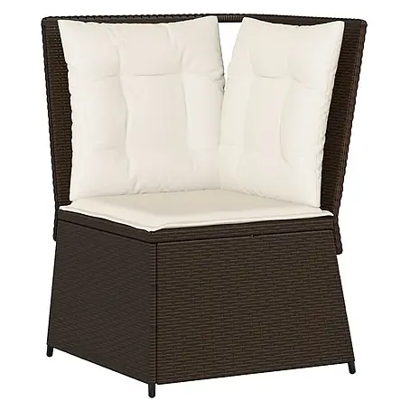 Furnicato Gartensessel aus PE-Rattan, Braun