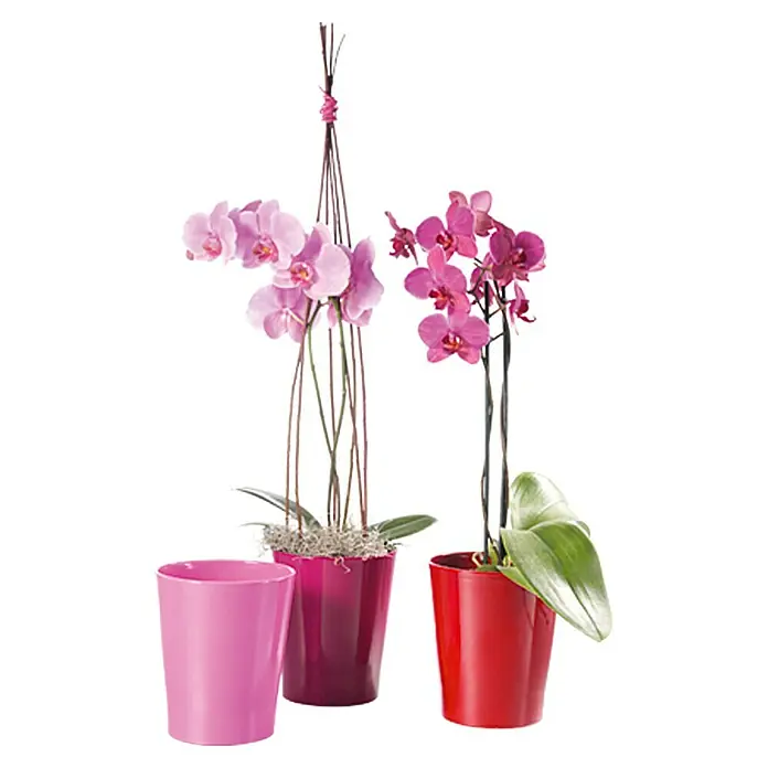 Fowargif Keramik-Orchideentopf Mit Untersetzer – Rechteckig, 25,4 Cm, Glänzend Grün
