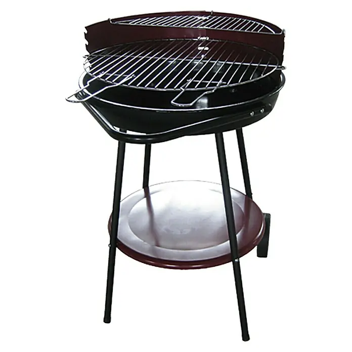 Grillstar Holzkohlegrill Arizona - Durchmesser Grillfläche: 48,5 cm, Schwarz/Silber - Tragbarer Holzkohlegrill mit Ablagefläche. Ideal für den Garten oder Camping, bietet dieser Grill Komfort und Funktionalität beim Grillen.