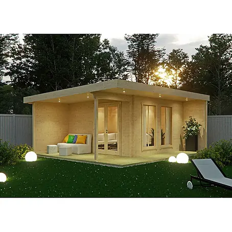 Fjordholz Gartenlounge Modell Klaus 44, 31  m², Farblose Imprägnierung