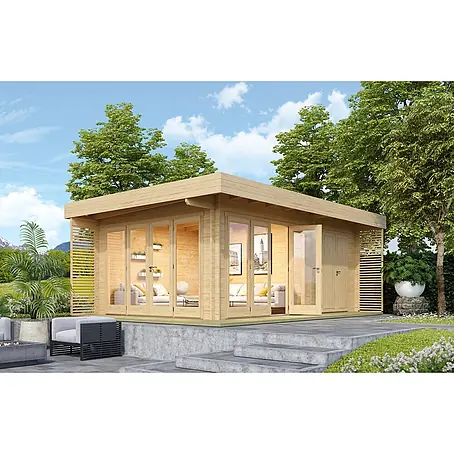 Fjordholz Gartenlounge Modell Konrad 70, 22.90 m², Farblose Imprägnierung
