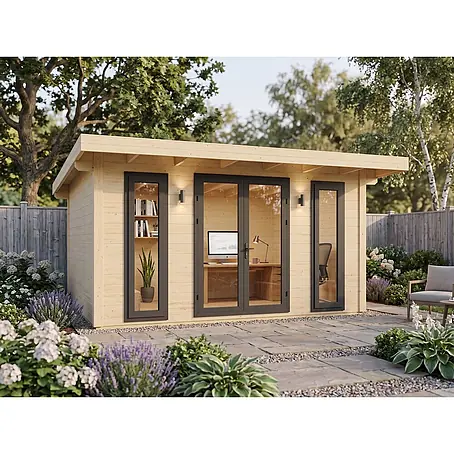 Fjordholz Gartenhaus Modell Alu Line 44-C, 13.44  m², Isolierverglasung