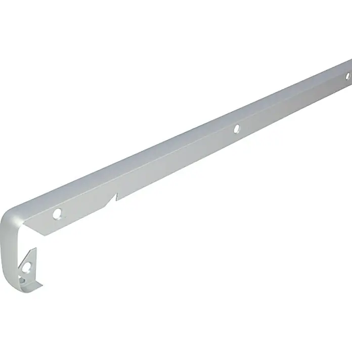 Resopal Pilzprofil - 63,5 x 3,8 cm, Passend für: Resopal Küchenarbeitsplatten Tiefe 63,5 cm - Ein silberfarbener Gardinenhaken aus Metall mit mehreren Löchern zur Befestigung. Ideal für das Aufhängen von Vorhängen und Gardinen.