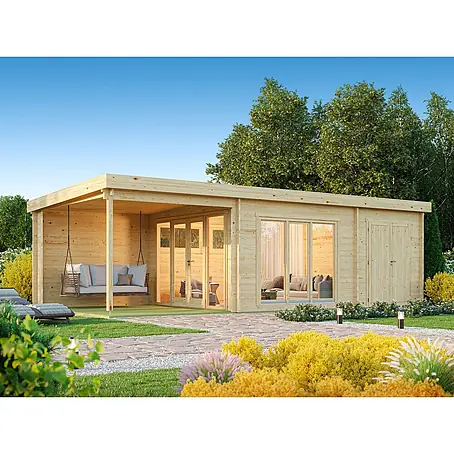 Fjordholz Gartenlounge Modell Olaf 44, 19.56 m², Grau Imprägnierung