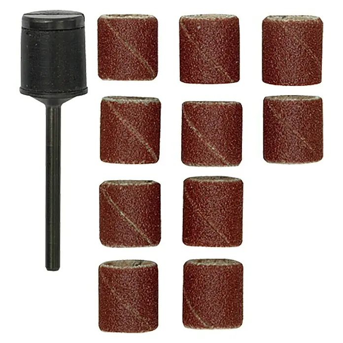 Proxxon Schleifband No 28978Körnung: 120, Durchmesser: 14 mm, 10 Stk. - Set mit Schleifbändern und Dorn. Ideal zum Schleifen, Glätten und Formen von verschiedenen Materialien mit einem Rotationswerkzeug.