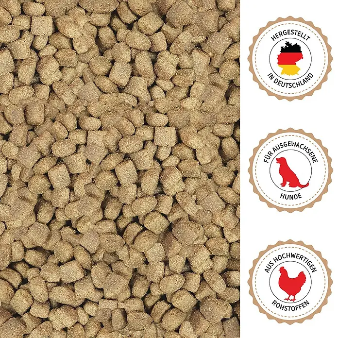 Supravit Hundefutter trocken 5kg | Huhn mit Mais gut verträglich für Hunde -  - Braunes Trockenfutter für ausgewachsene Hunde, hergestellt in Deutschland aus hochwertigen Rohstoffen.