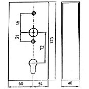 Einsteckschloss- & Kasten (Dornmaß: 60 mm, 167 x 33 mm, Profilzylinder PZ)