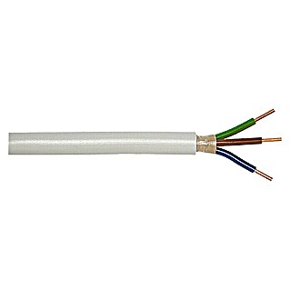 Izolirani kabel za vlažne prostorije (NYM-J, Broj parica: 3, 2,5 mm², Duljina: 20 m, Sive boje)
