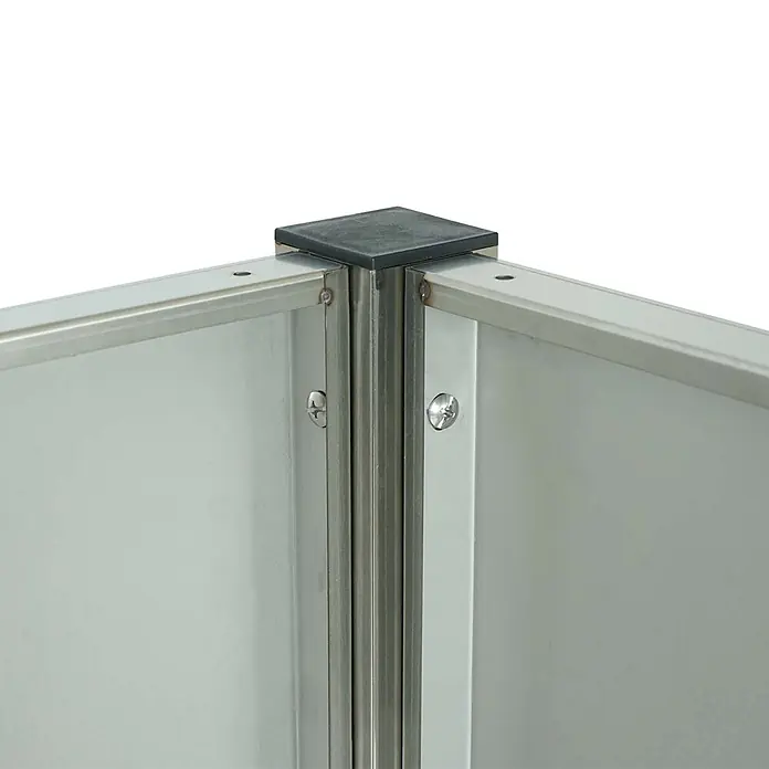 Mülltonnen-Zaun 151x326x166cm Metall Mülltonnenverkleidung Edelstahl Silber -  - Eckverbinder aus gebürstetem Metall, verbindet zwei Platten, mit schwarzer Schutzkappe, verschraubt.