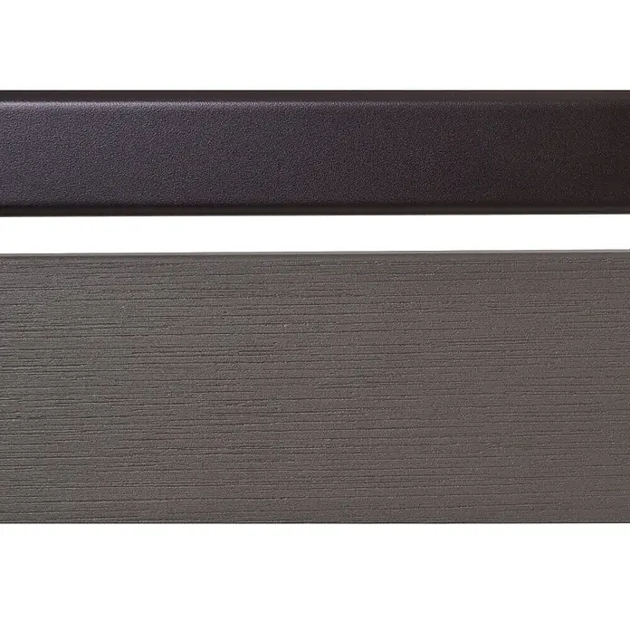 Alu Mülltonnen-Zaun 130x300x110cm Grau Holzoptik erweiterbar -  - Texturierte Muster aus dunkelbraunem (oben) und graubraunem (unten) Baumaterial.