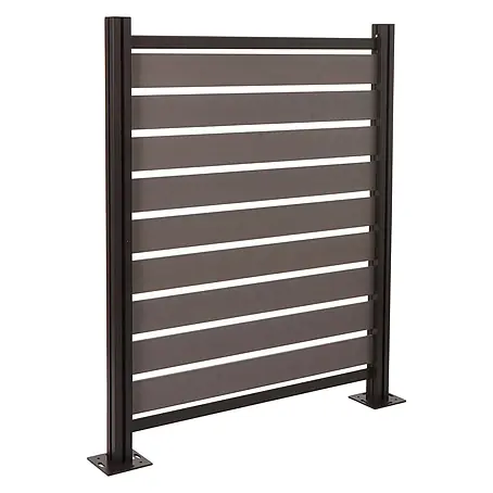 Alu Mülltonnen-Zaun 130x110x6cm Basiselement Grau Holzoptik erweiterbar