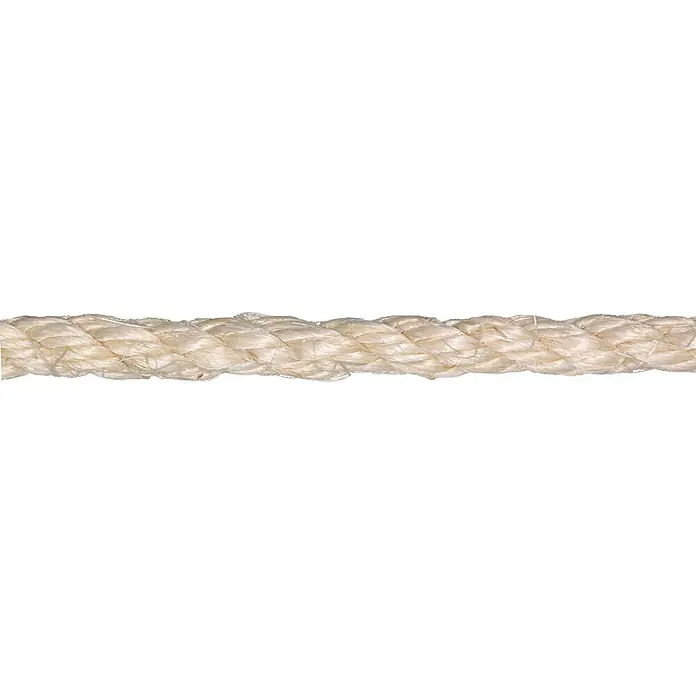 Stabilit Seil - 8 mm x 10 m, Naturmaterialien - Nahaufnahme eines robusten, naturfarbenen Seils. Ideal für nautische oder dekorative Zwecke, bietet Festigkeit und rustikalen Charme.