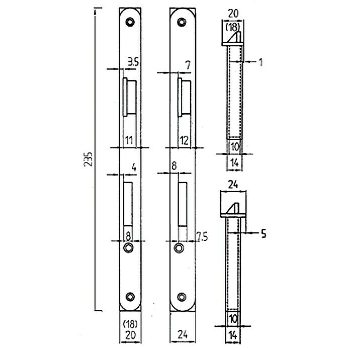 Stabilit WC-Einsteckschloss (Stumpfe Türen, DIN-L, Innentür)