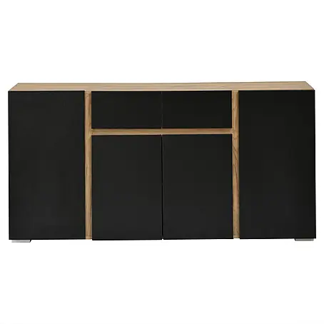SONNENH Sideboard 140 x 35 x 70 cm, Schwarz