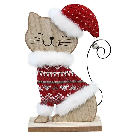 Dekofigur Weihnachtskatze