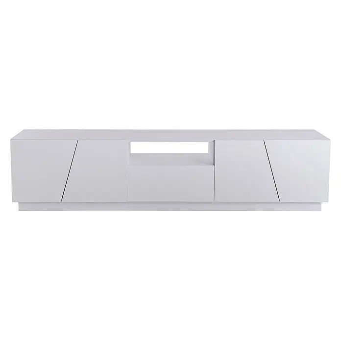 SONNENH Kommode 170 x 37 x 42 cm, Weiß -  - Moderner weißer Waschtischunterschrank mit offenem Mittelfach und zwei geschlossenen Fächern zur Badaufbewahrung.