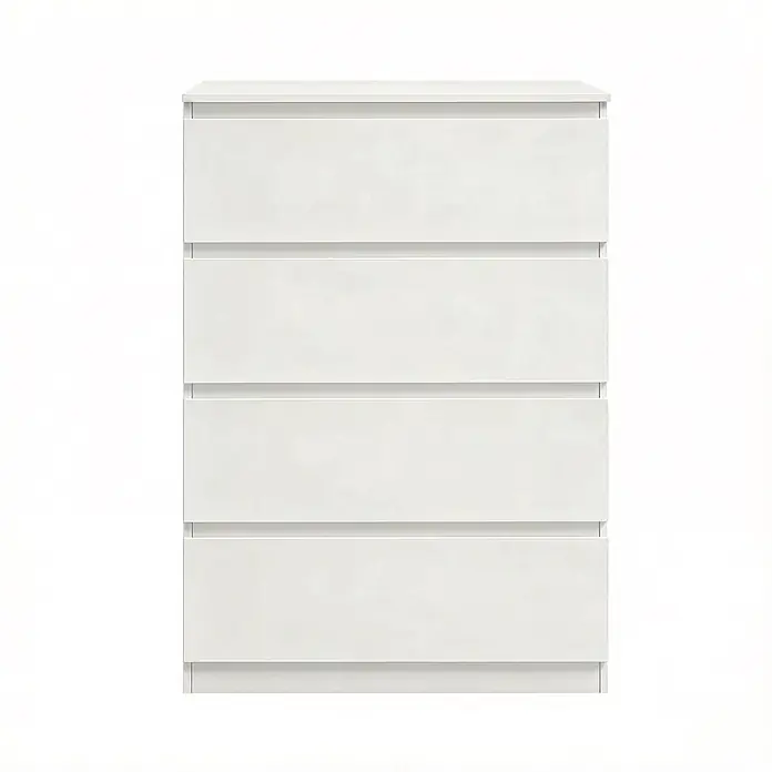 SONNENH Kommode 60 x 40 x 90 cm, Weiß -  - Weiße Kommode mit fünf grifflosen Schubladen und minimalistischem Design.