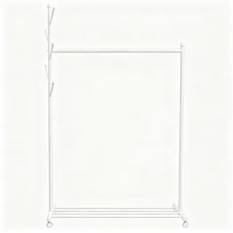 SONNENH Garderobenständer 120 x 43 x 171 cm, 1 Ablage, Weiß
